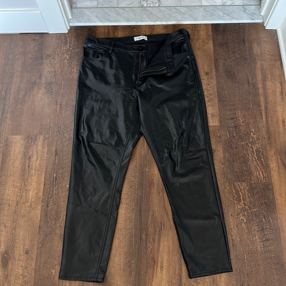 A&F The Skinny High Rise Leather Pants